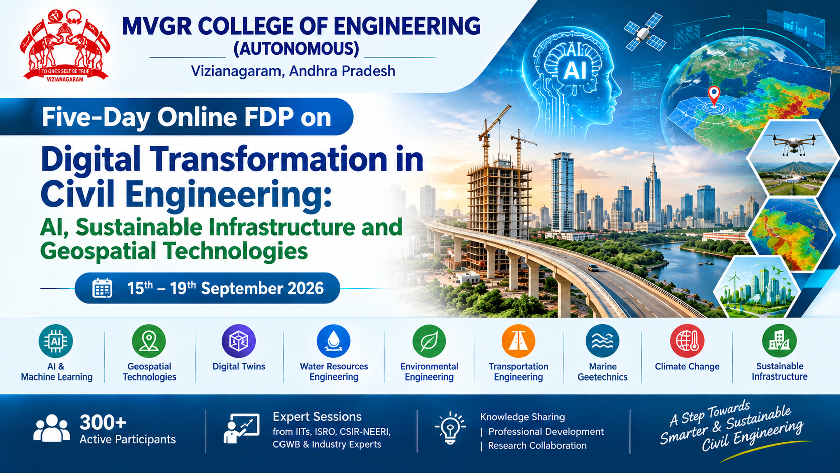 Five-Day Online FDP on “Digital Transformation in Civil Engineering: AI, Sustainable Infrastructure and Geospatial Technologies”